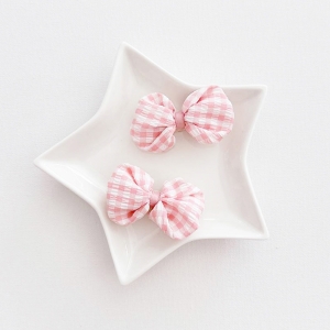 Girl Hair Clip Bow Puffy Pair (GHP6280)
